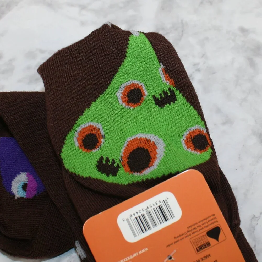 HERSHEY KISS Socks Halloween Spooky Creepy Crew Unisex October Brown One Size